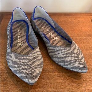 Grey zebra Rothy’s flats size 11